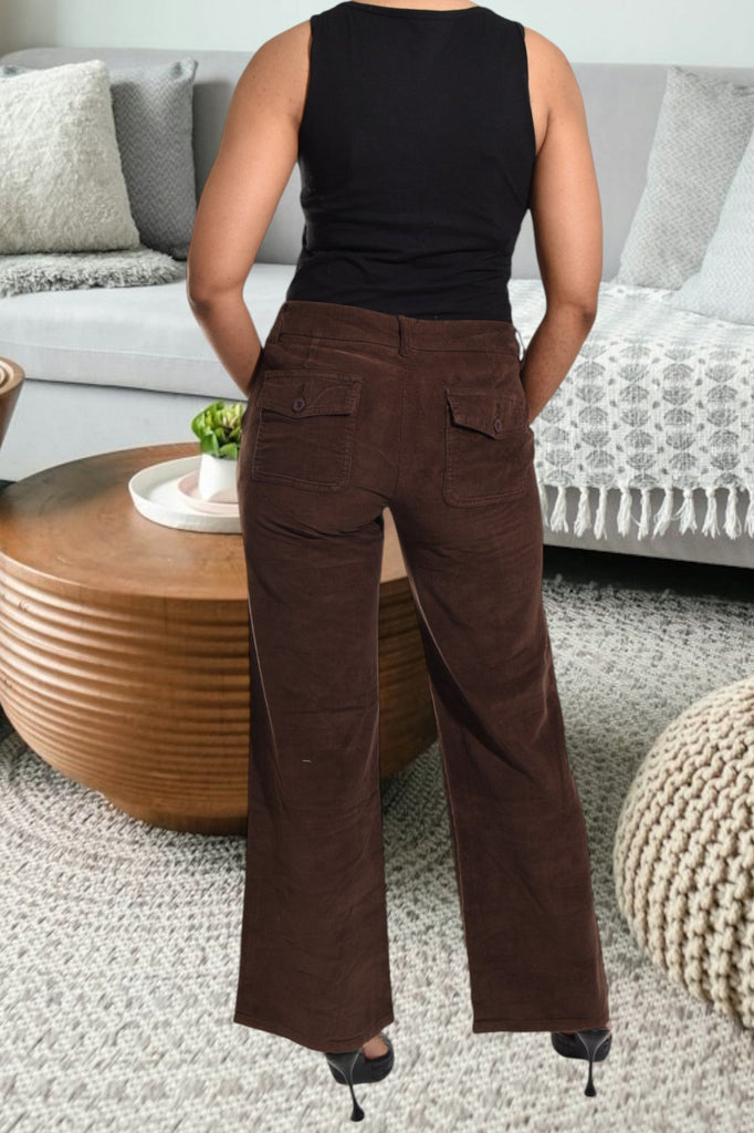 Dark Brown Corduroy Pants - StylePhase SA