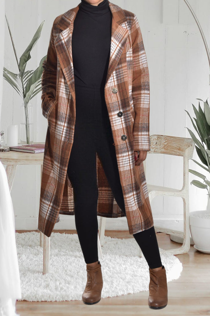 Dark Brown Melton Coat - StylePhase SA