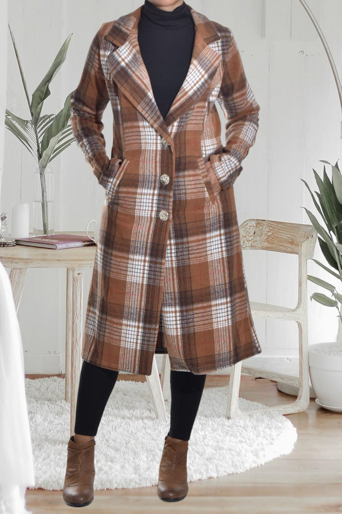 Dark Brown Melton Coat - StylePhase SA