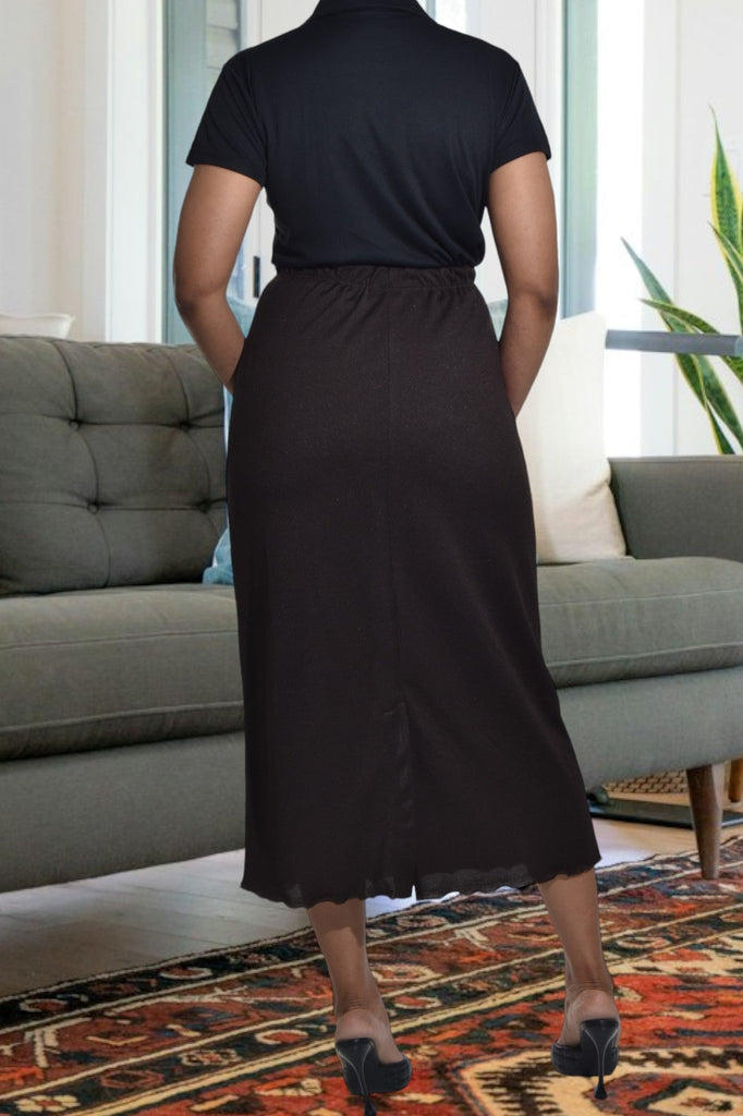 Dark Brown Waisted Skirt - StylePhase SA