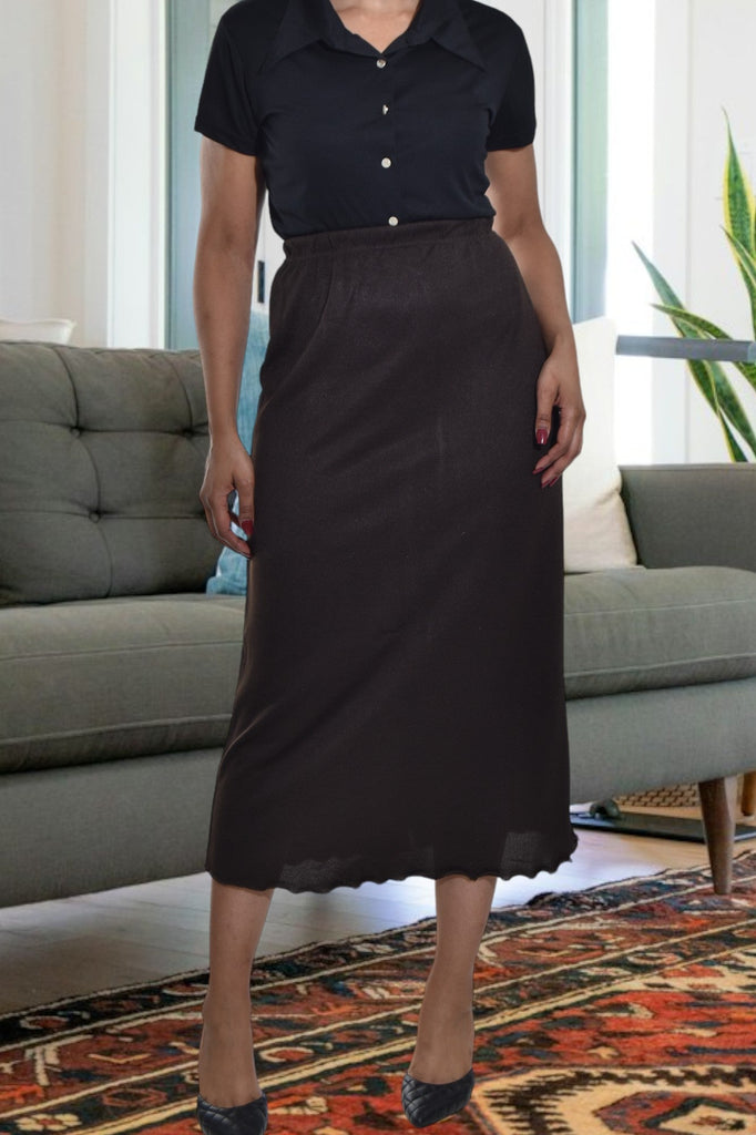 Dark Brown Waisted Skirt - StylePhase SA