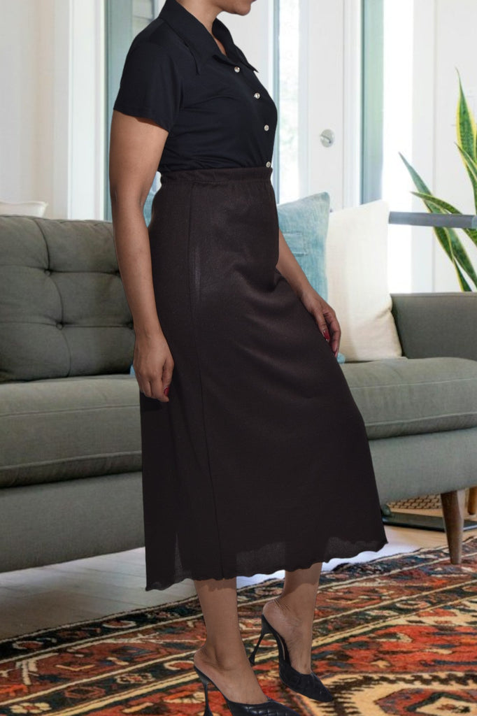 Dark Brown Waisted Skirt - StylePhase SA