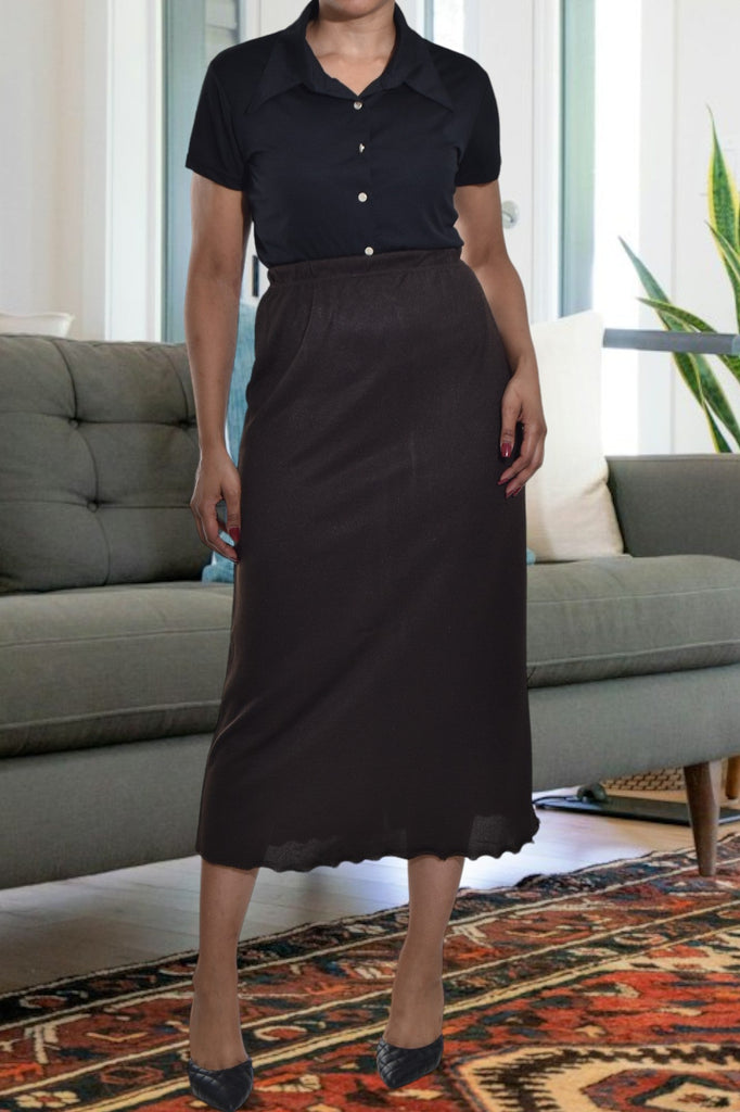 Dark Brown Waisted Skirt - StylePhase SA