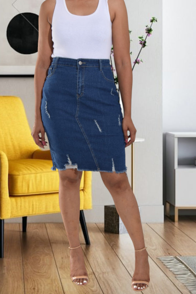 Denim Front Cut Out Skirt - StylePhase SA