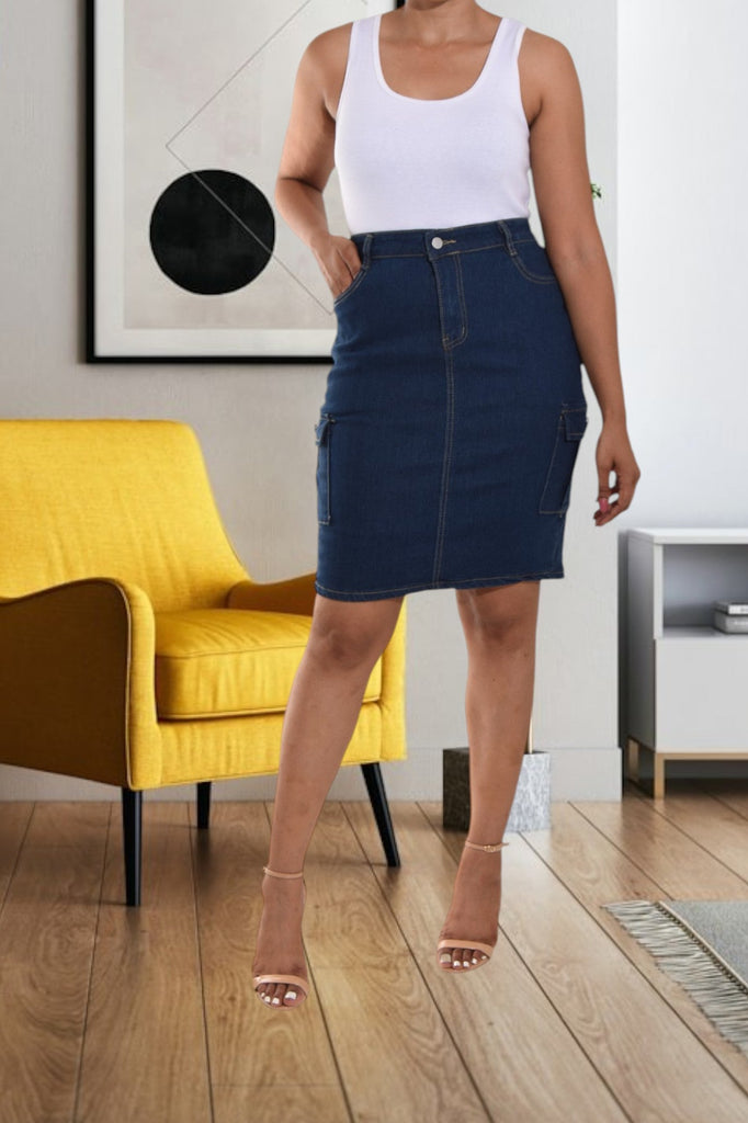 Denim Side Pocket Skirt - StylePhase SA