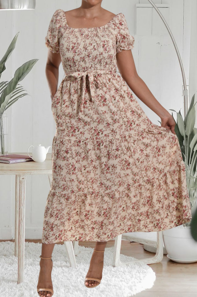 Ditsy Cream Floral Ruffle Dress - StylePhase SA