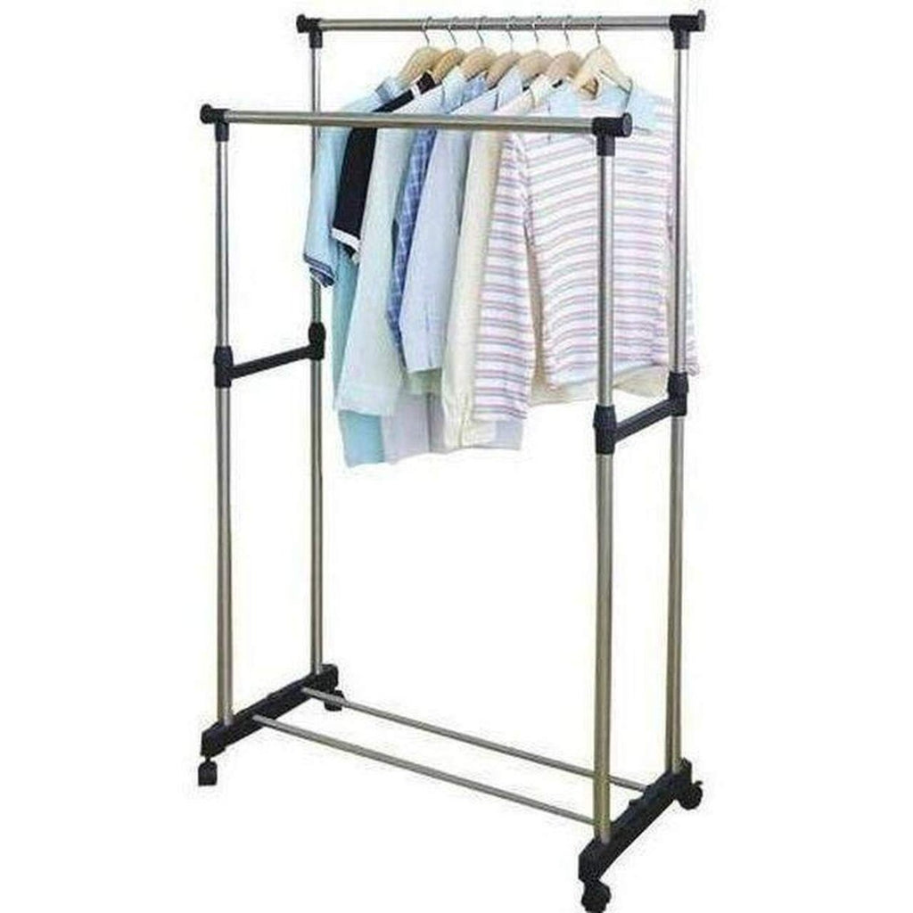 Double Pole Telescopic Clothes Rack - StylePhase SA