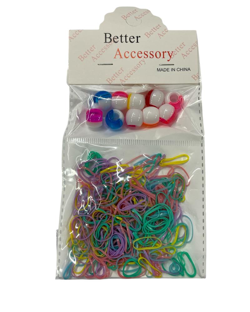 Elastic Hair Bands and Beads Set - StylePhase SA