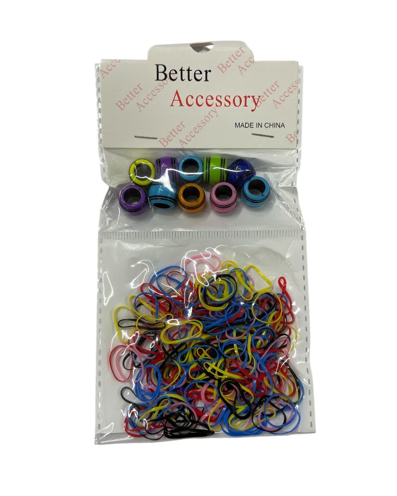 Elastic Hair Bands and Beads Set - StylePhase SA