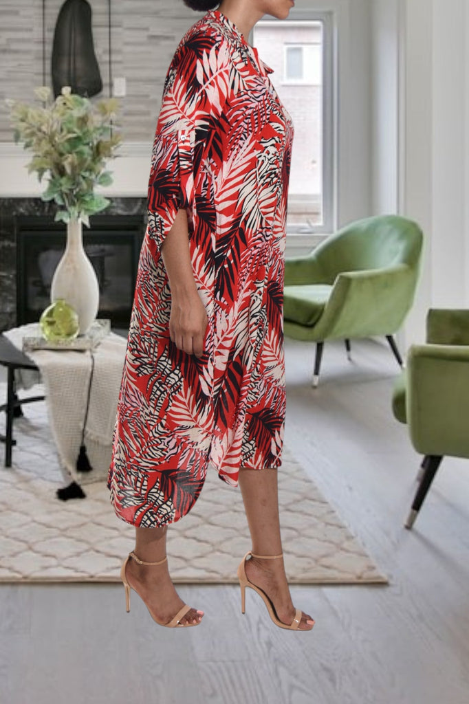 Fern Print Pocket Tunic Dress - StylePhase SA