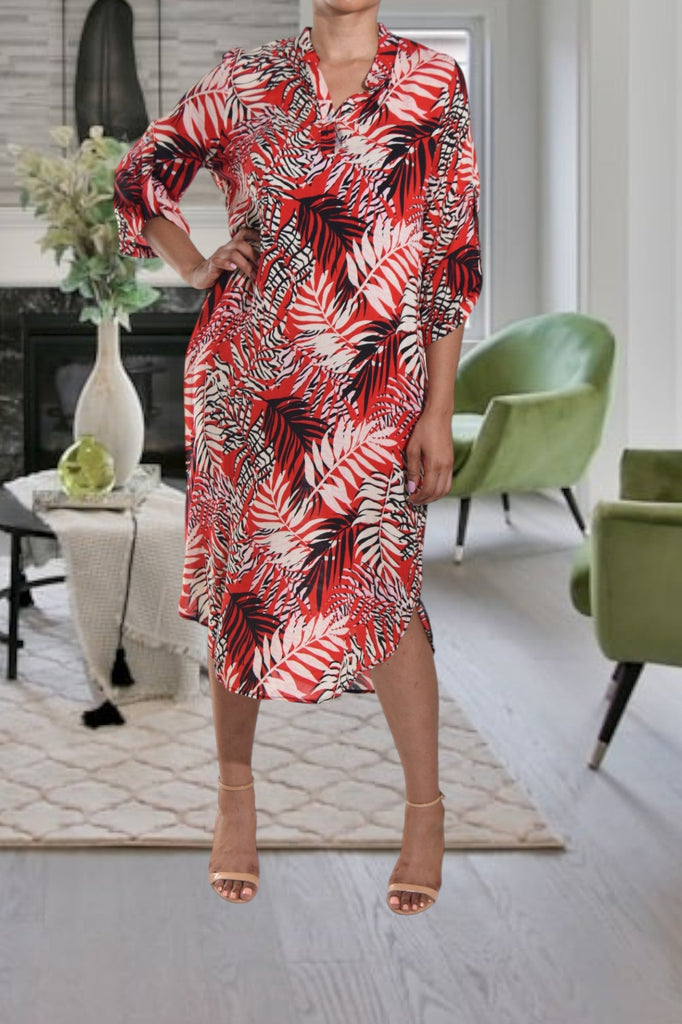 Fern Print Pocket Tunic Dress - StylePhase SA