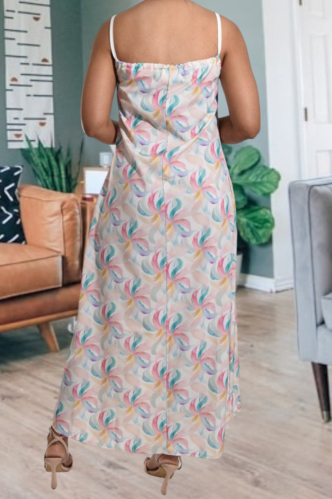 Floral MultiColor Strappy Maxi Tie Dress - StylePhase SA