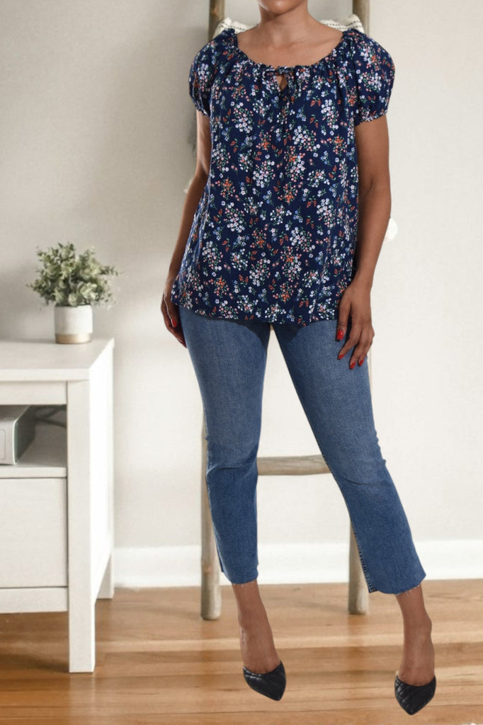 Floral Navy Blouse - StylePhase SA