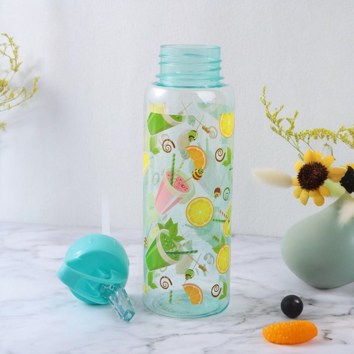 Fruity Straw Water Bottle - 500 ml - Style Phase Home