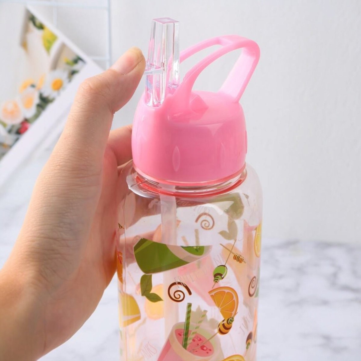Fruity Straw Water Bottle - 500 ml - Style Phase Home