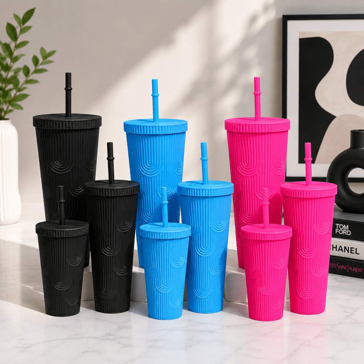 Geo Plastic Cup - Set of 3 - Home Phase