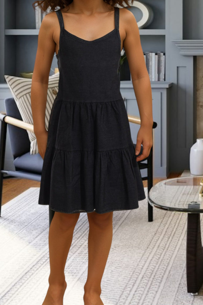 Girls Black Tiered Dress - StylePhase SA