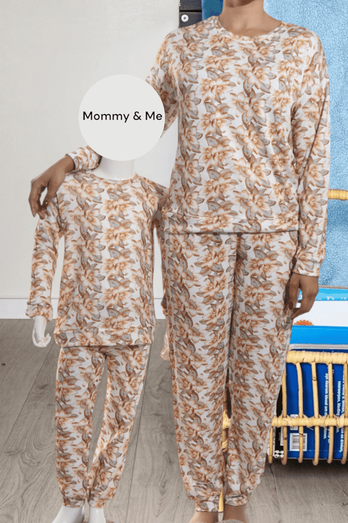 Girls Brown Floral Pj Set - StylePhase SA