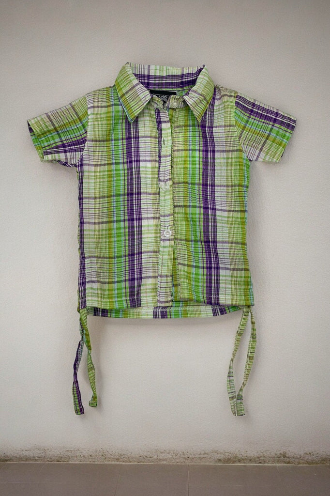 Girls Lime And Purple Check Top - StylePhase SA