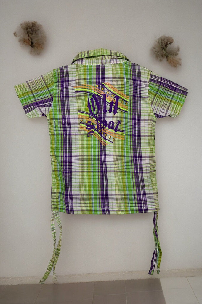 Girls Lime And Purple Check Top - StylePhase SA