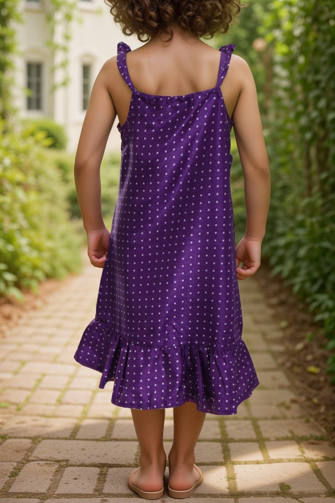 Girls Purple And White Strappy Dress - StylePhase SA