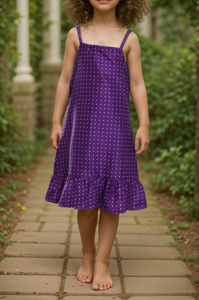 Girls Purple And White Strappy Dress - StylePhase SA