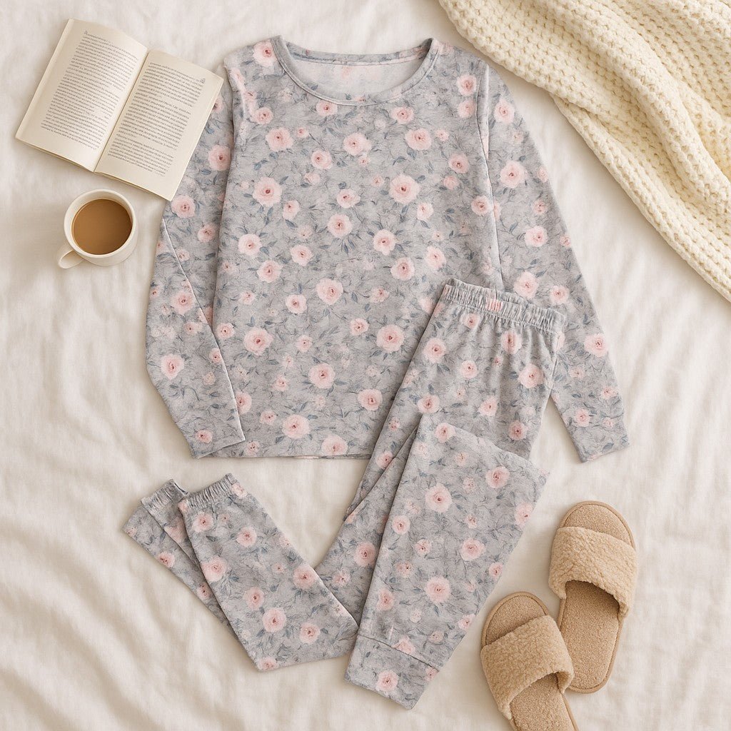 Girls Sage Flower Print Pj Set - StylePhase SA