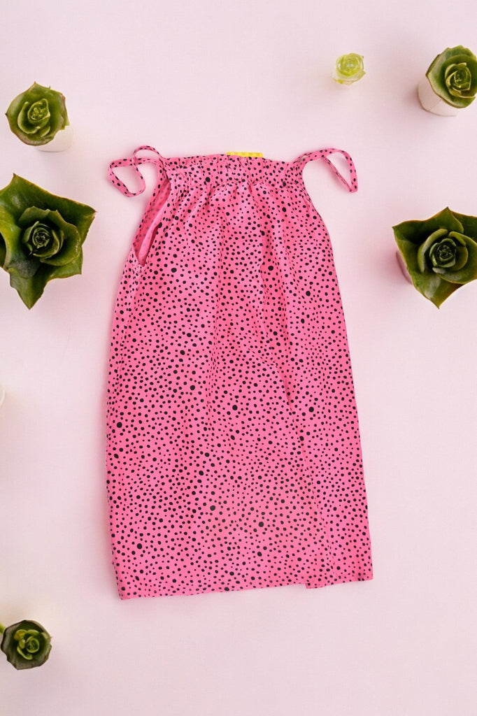 Girls Strappy Pink Dotted Dress - StylePhase SA