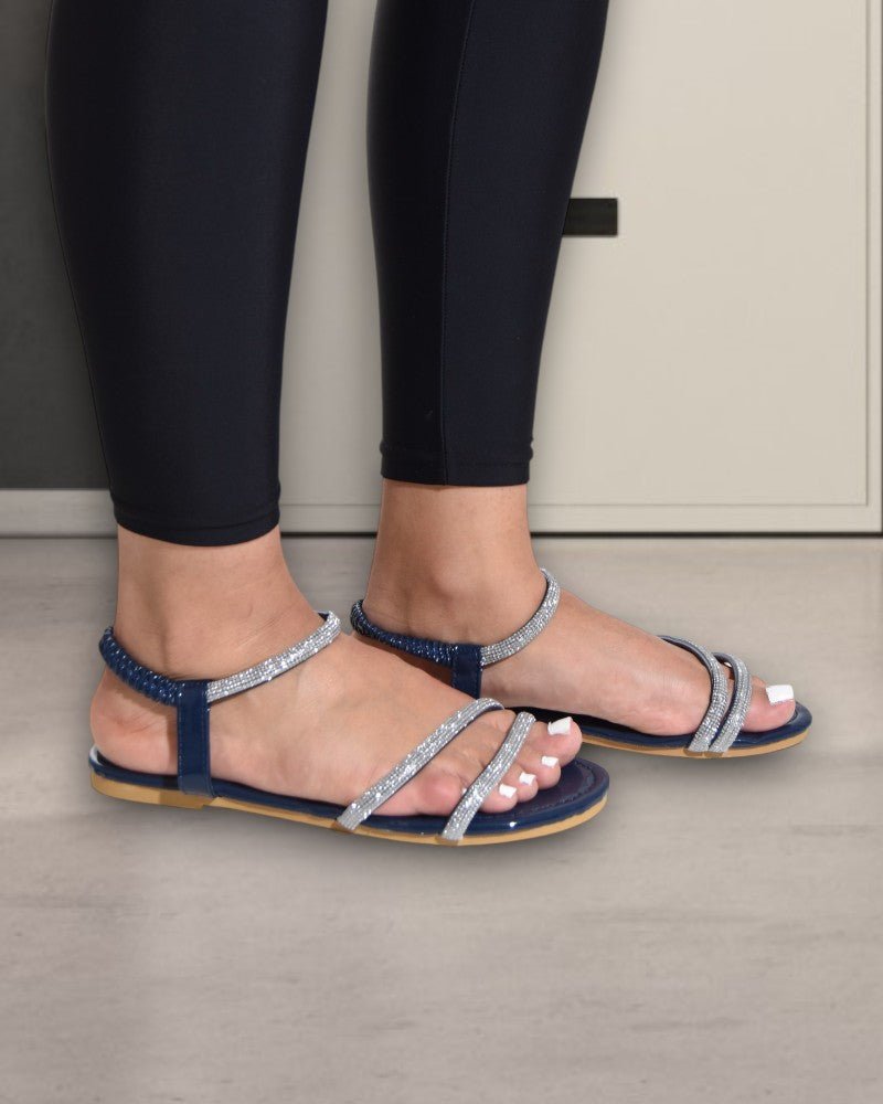 Glitter Straps Navy Sandal - StylePhase SA