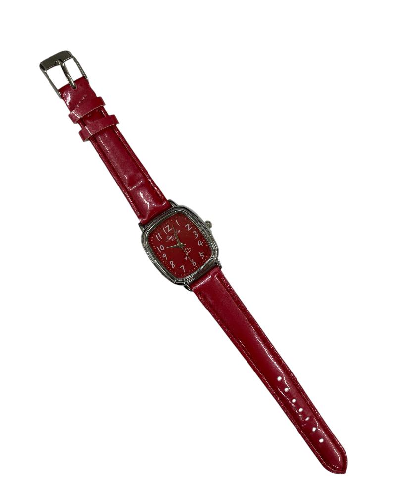 Glossy Red PU Strap Watch - StylePhase SA