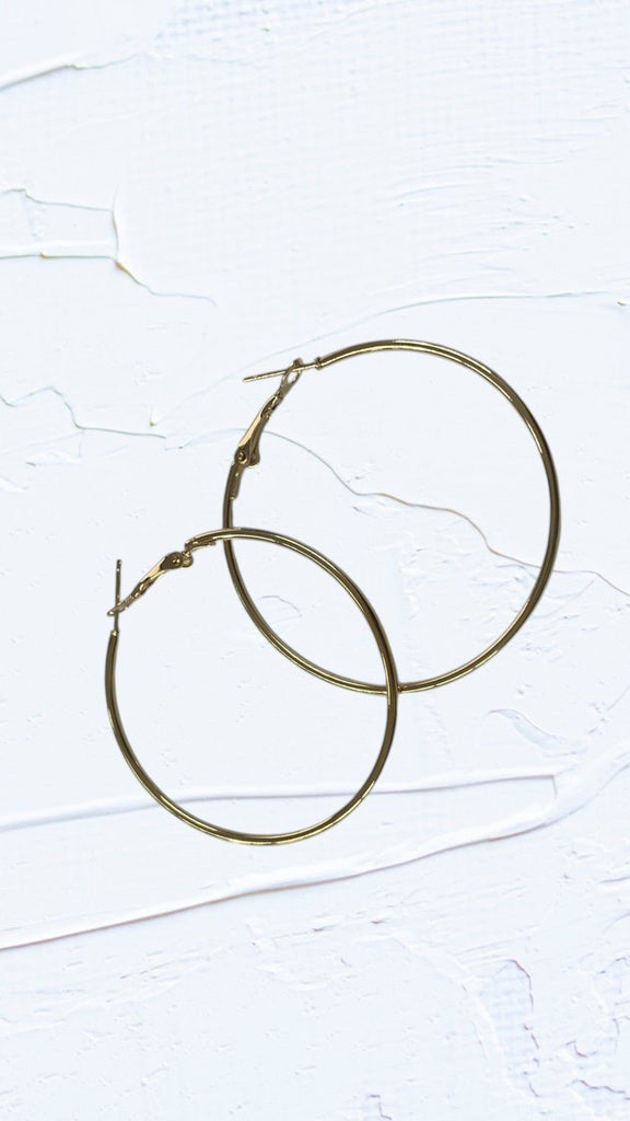 Gold Colour Hoop Earrings - StylePhase SA
