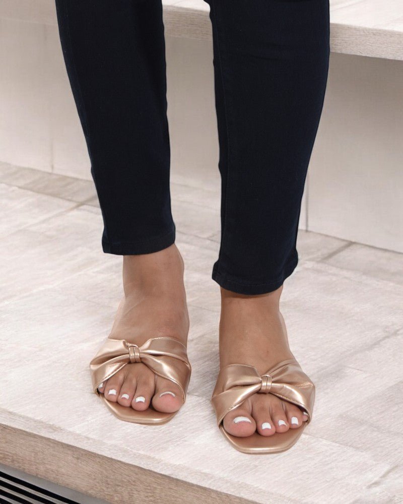 Gold Fashion Flat Sandals - StylePhase SA