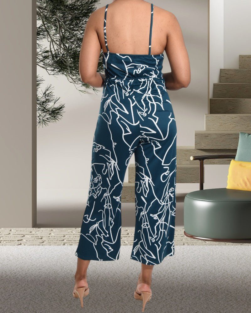 Graphic Print Green Jumpsuit - StylePhase SA