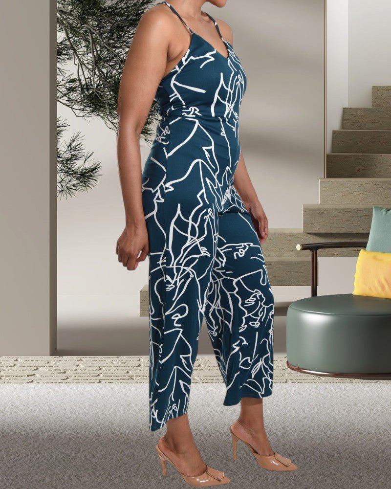 Graphic Print Green Jumpsuit - StylePhase SA