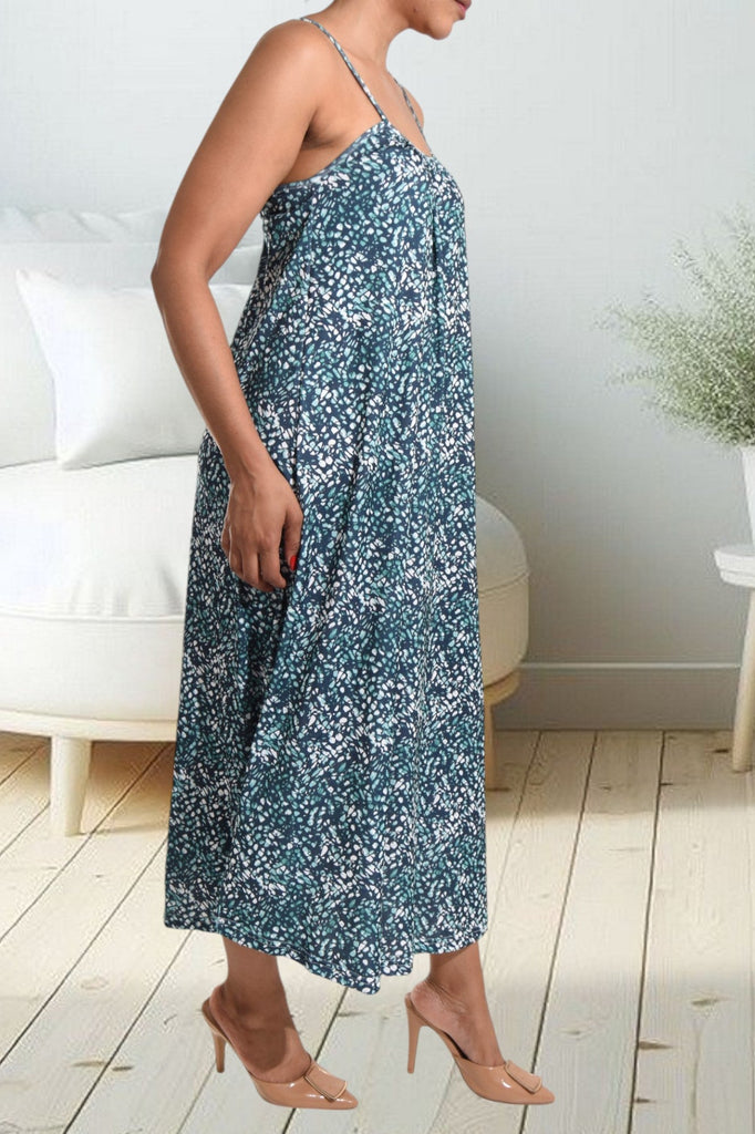 Green And Navy Strappy Maxi Dress - StylePhase SA