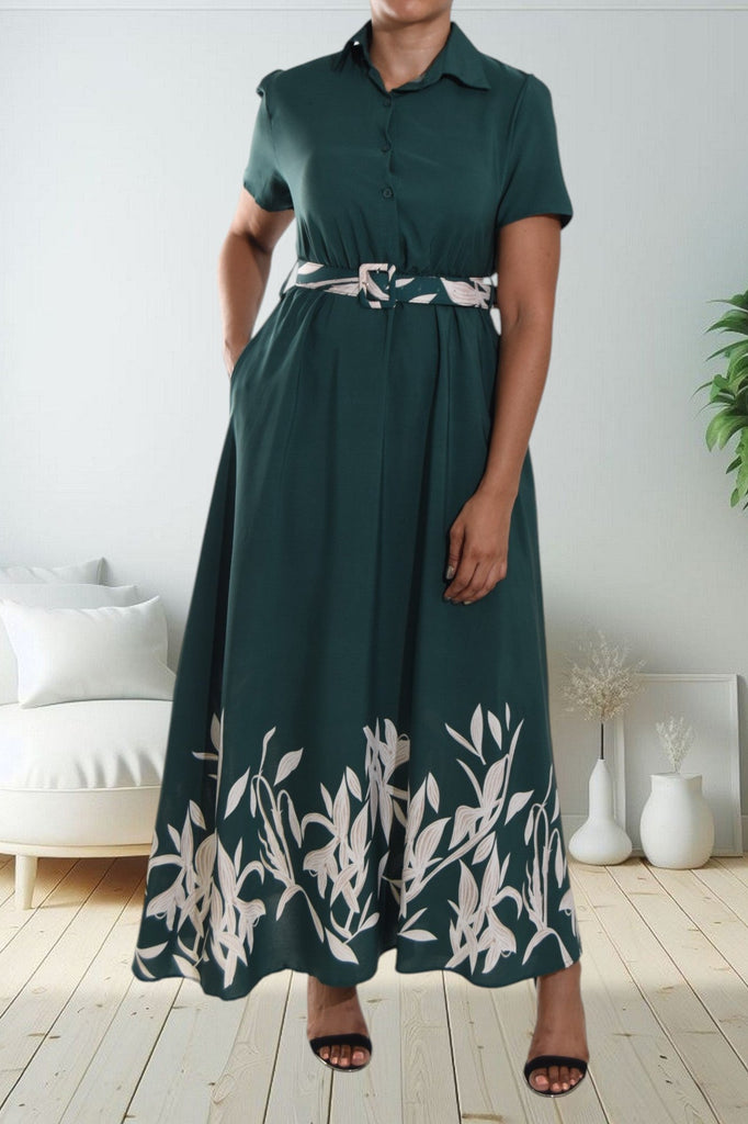 Green Collar Maxi Dress - StylePhase SA