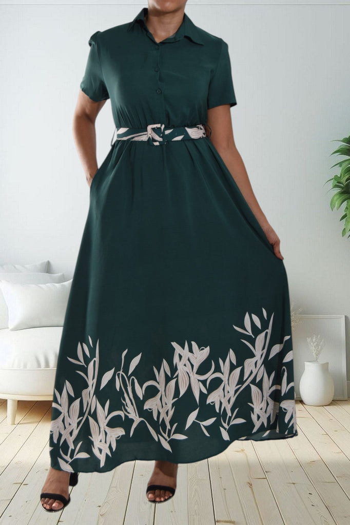 Green Collar Maxi Dress - StylePhase SA