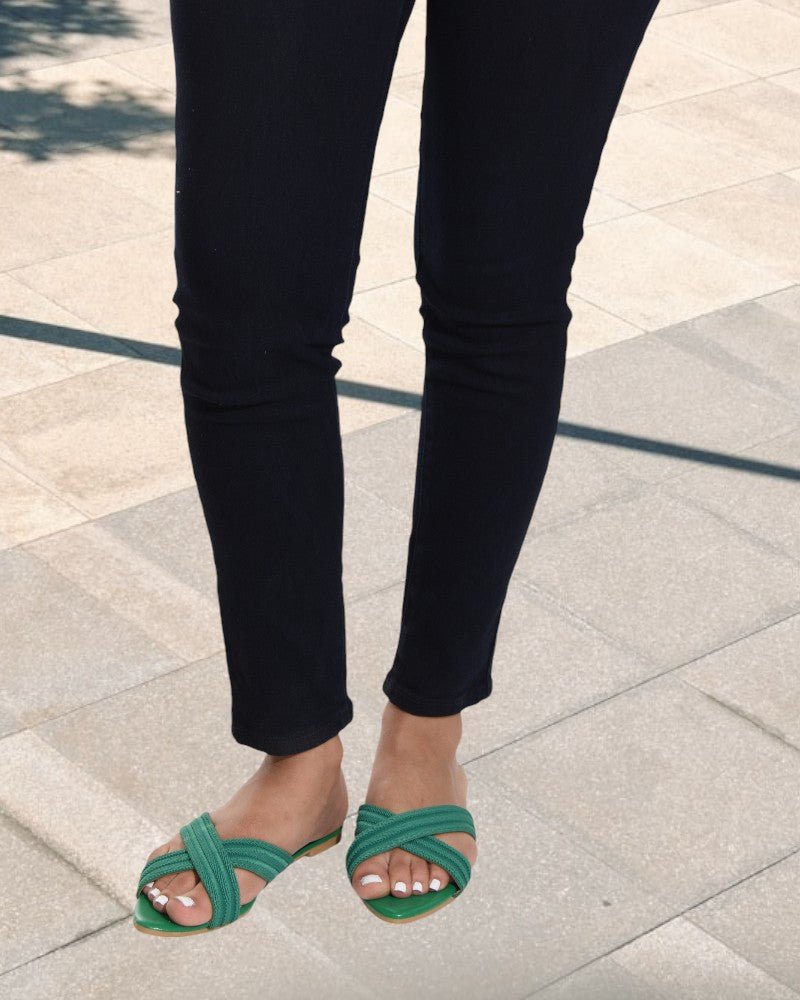 Green Criss Cross Sandals - StylePhase SA