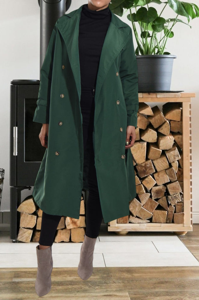 Green Lined Trench Coat - StylePhase SA