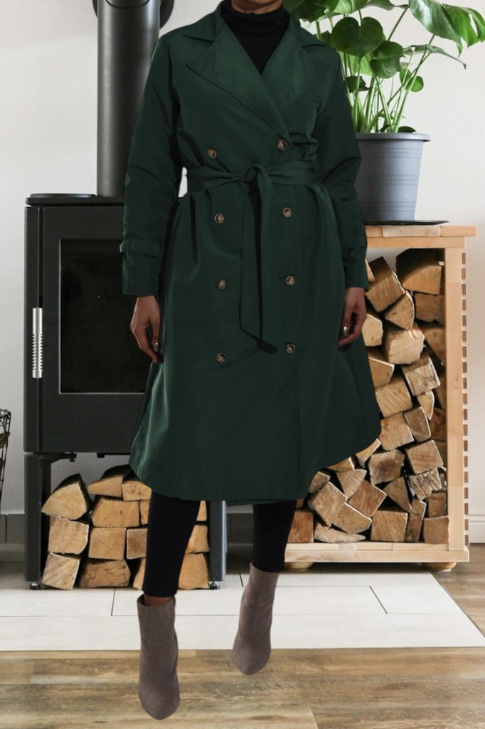 Green Lined Trench Coat - StylePhase SA