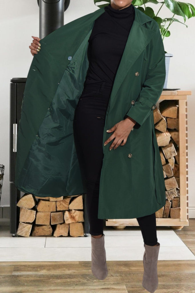 Green Lined Trench Coat - StylePhase SA