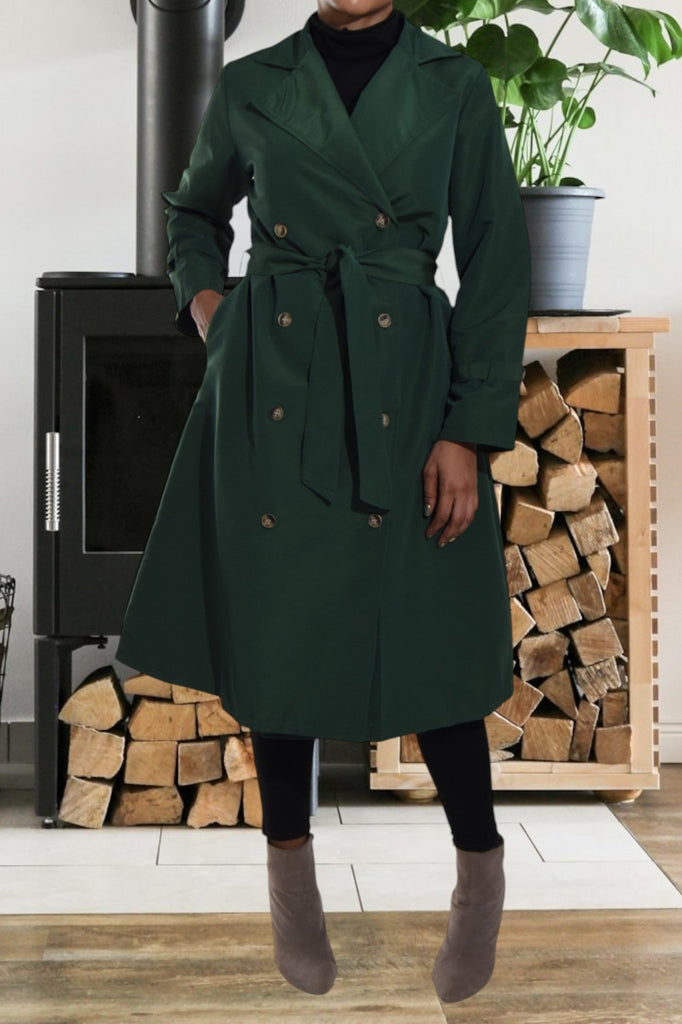 Green Lined Trench Coat - StylePhase SA