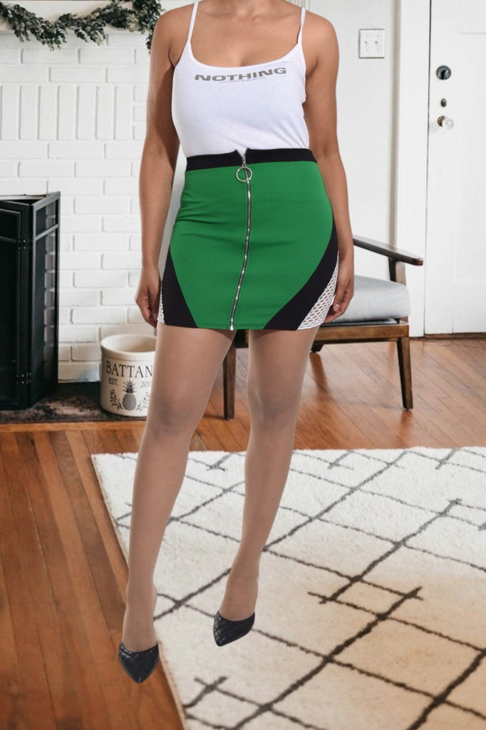 Green Net Zip Skirt - StylePhase SA