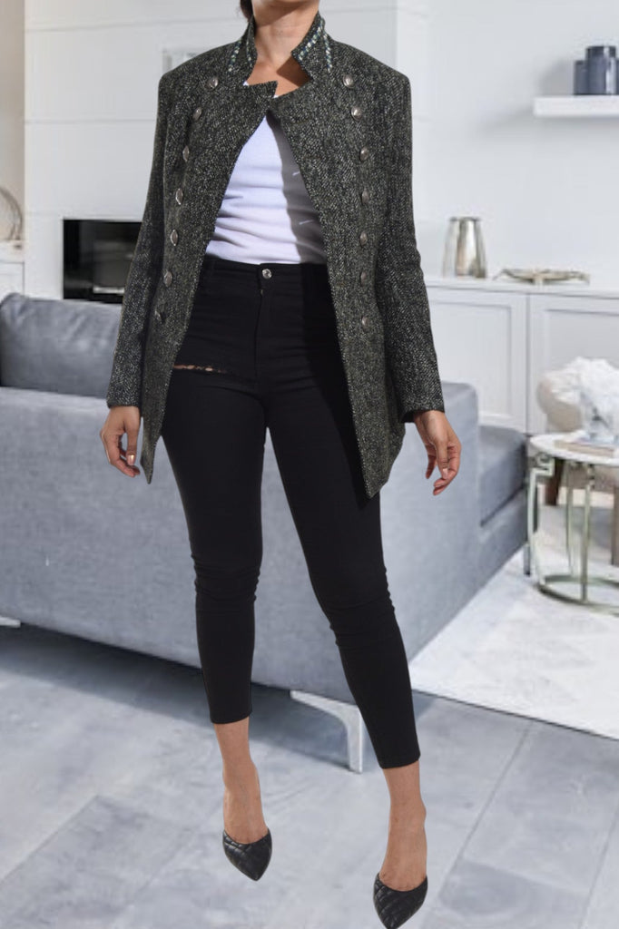 Green Polo Neck Blazer Coat - StylePhase SA