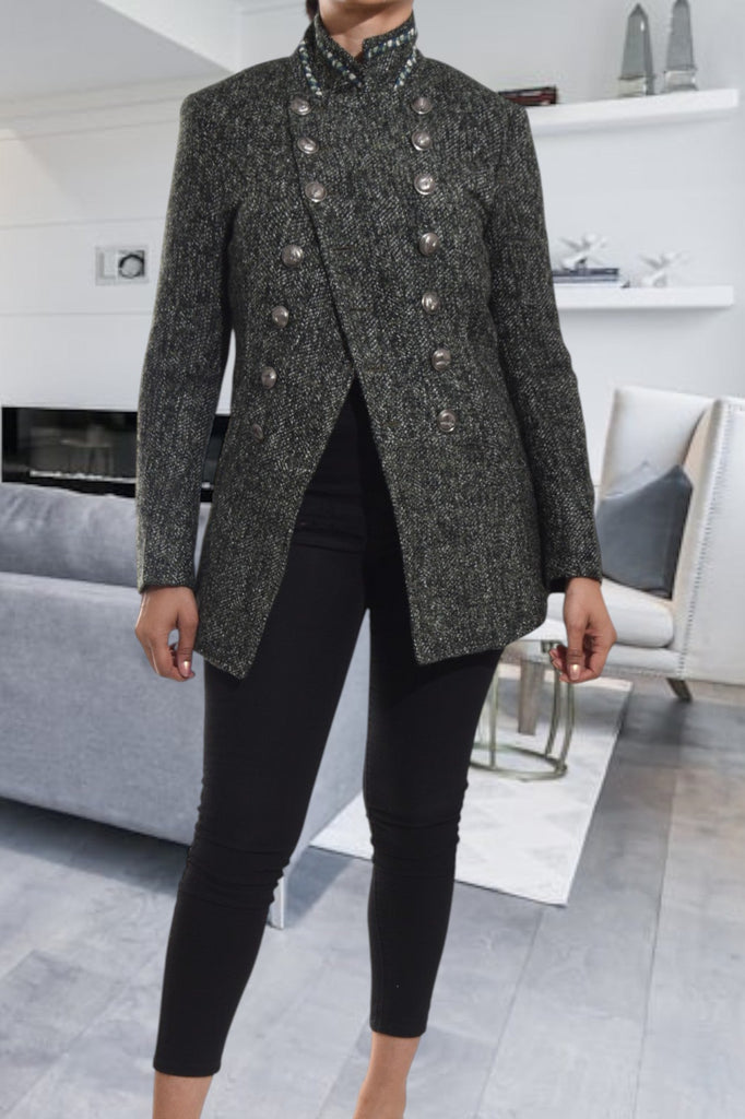 Green Polo Neck Blazer Coat - StylePhase SA