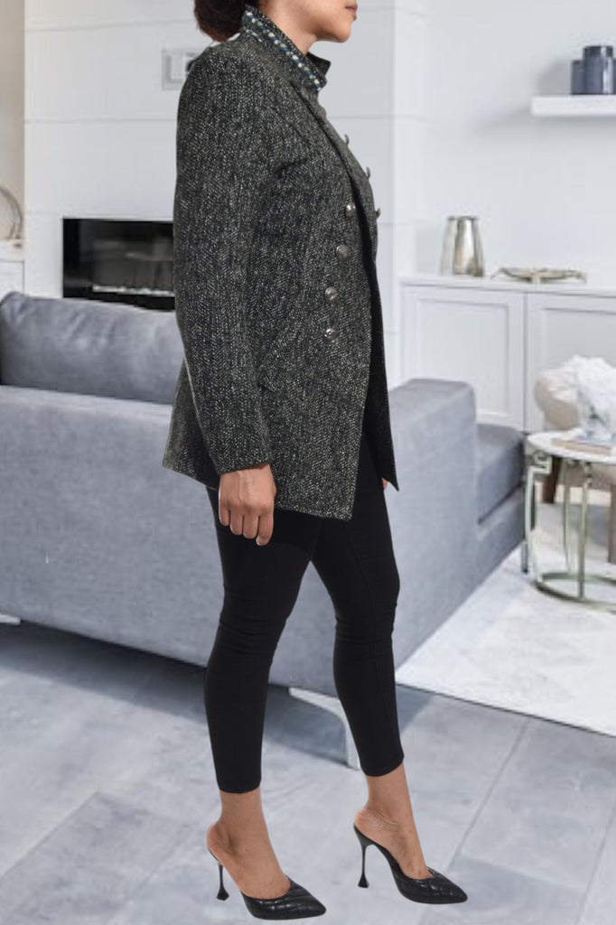 Green Polo Neck Blazer Coat - StylePhase SA