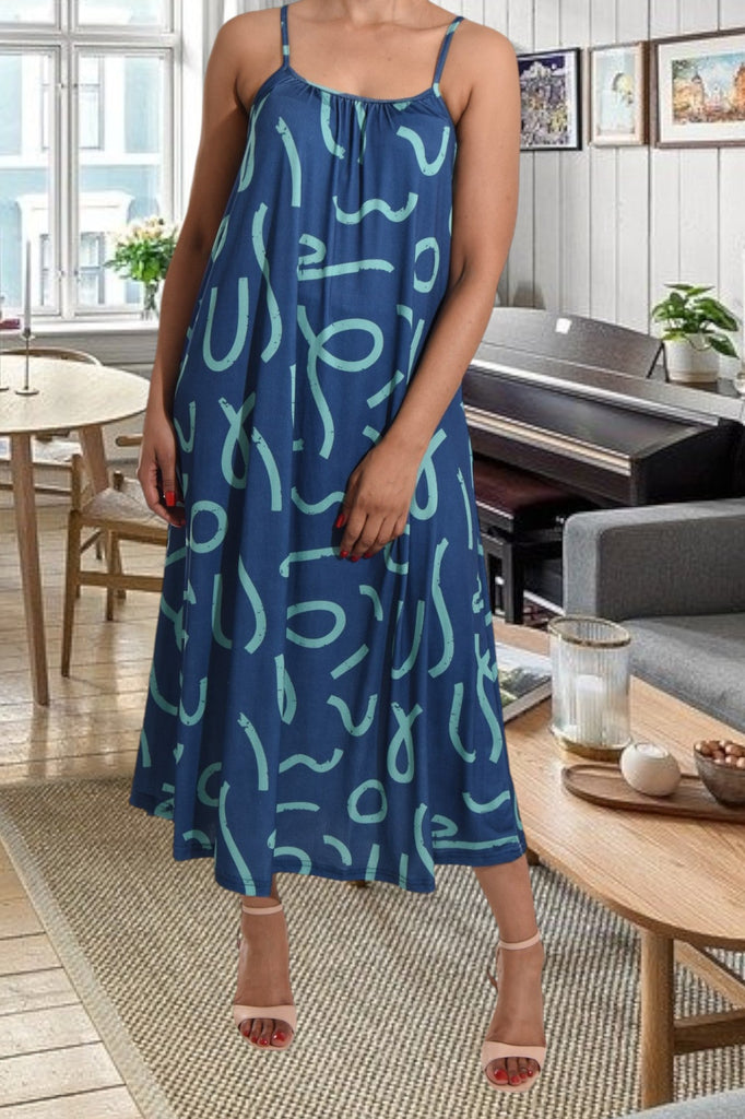 Green Printed Strappy Maxi Dress - StylePhase SA