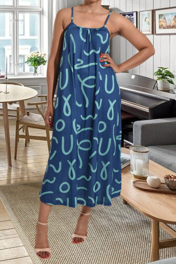 Green Printed Strappy Maxi Dress - StylePhase SA