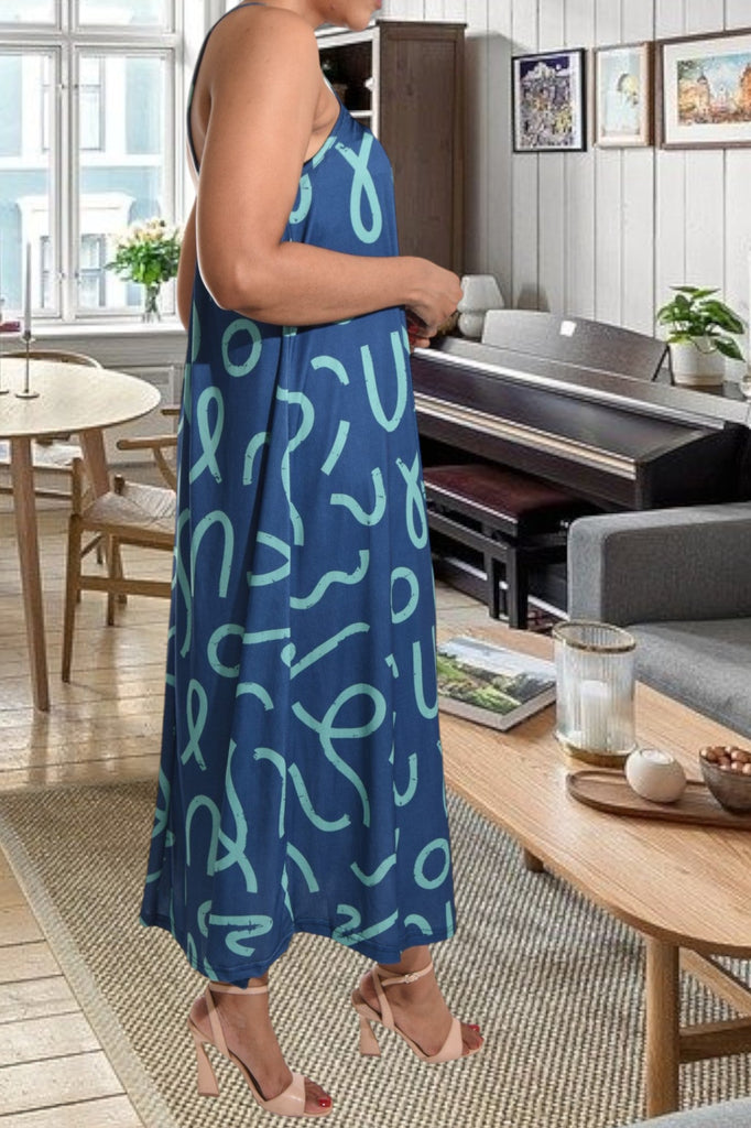 Green Printed Strappy Maxi Dress - StylePhase SA