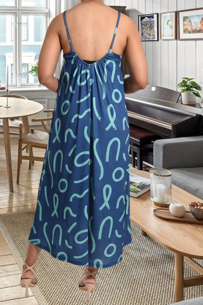 Green Printed Strappy Maxi Dress - StylePhase SA